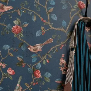 Billig Tapete Floribunda Graublau