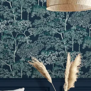 Tapete Arboleda Graublau Must-Have