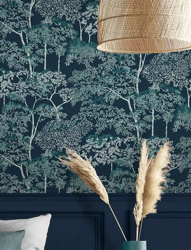 Tapete Arboleda Graublau Must-Have
