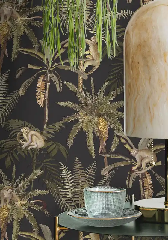 Tapete Greenery Schwarz Bestpreis
