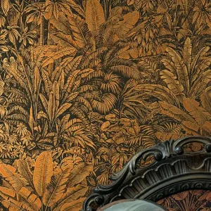 Tapete Tropicalia Orangebraun Abverkauf