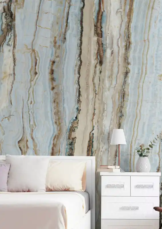 Neu Im Sortiment Wandbild Vertical Marble Türkisblau