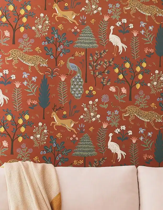 Saisonangebot Tapete Menagerie Kupferbraun