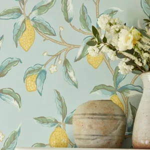 Wochenendangebot Tapete Lemon Tree Hellblaugrau