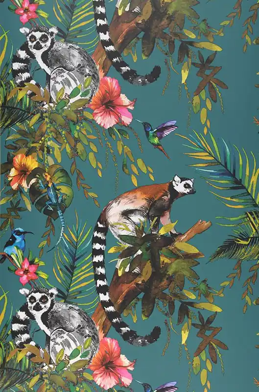 Saisonangebot Tapete Madagascar Wasserblau