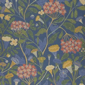 Sichere Zahlung Tapete Flowery Blaugrau