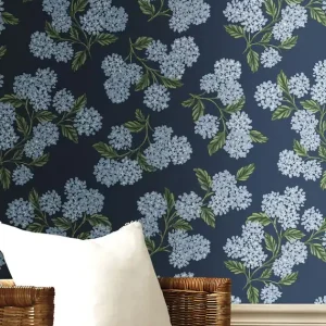 Sonderangebot Tapete Hydrangea Dunkelblau