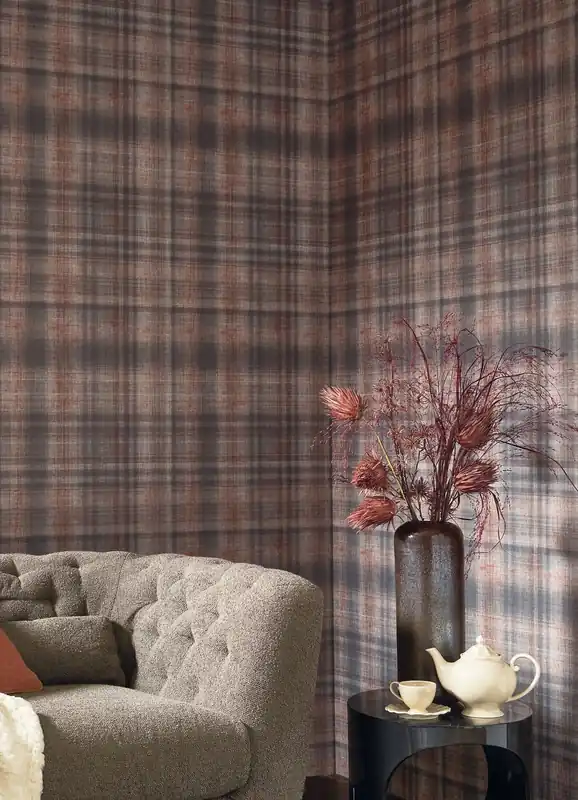 Tapete Shabby Tartan Kupferbraun Jetzt Bestellen