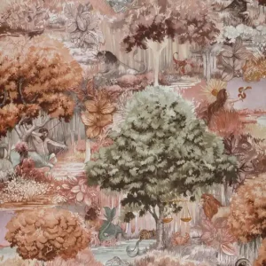 Tapete Zodiac Forest Beigerot Ausverkauf