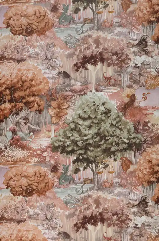 Tapete Zodiac Forest Beigerot Ausverkauf