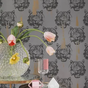 Tapete Coco Tiger Anthrazitgrau Super-Preis