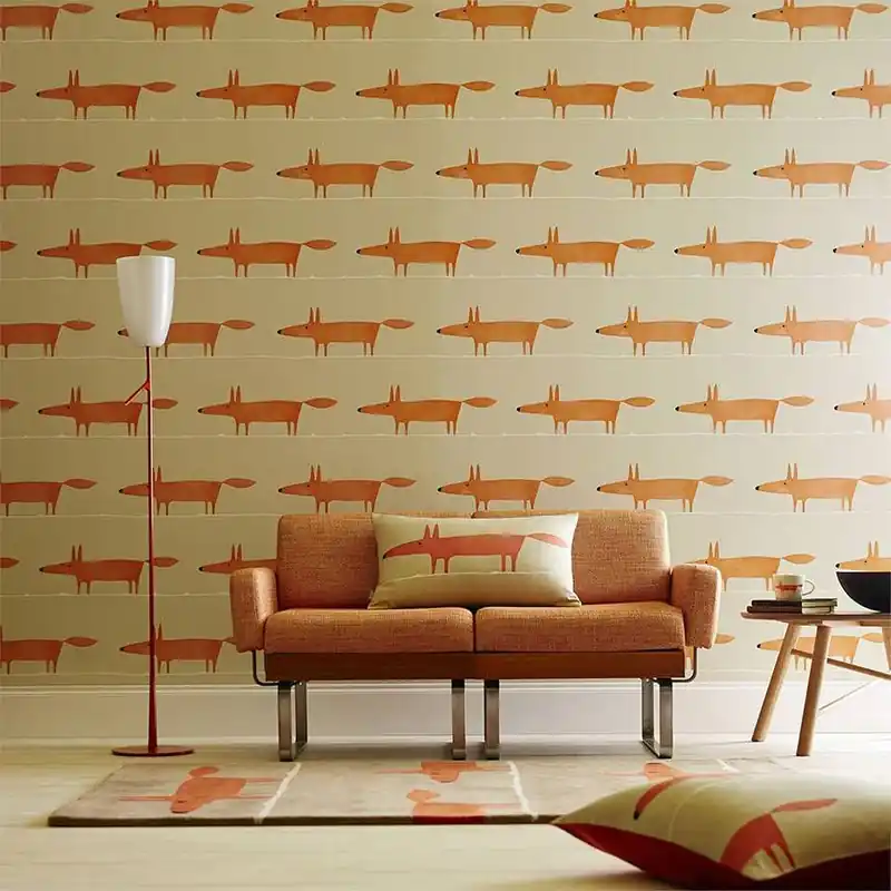 Tapete What does the Fox say Rotorange Preisknaller