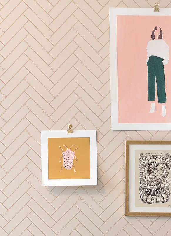 Sonderangebot Tapete Scandi Herringbone Creme