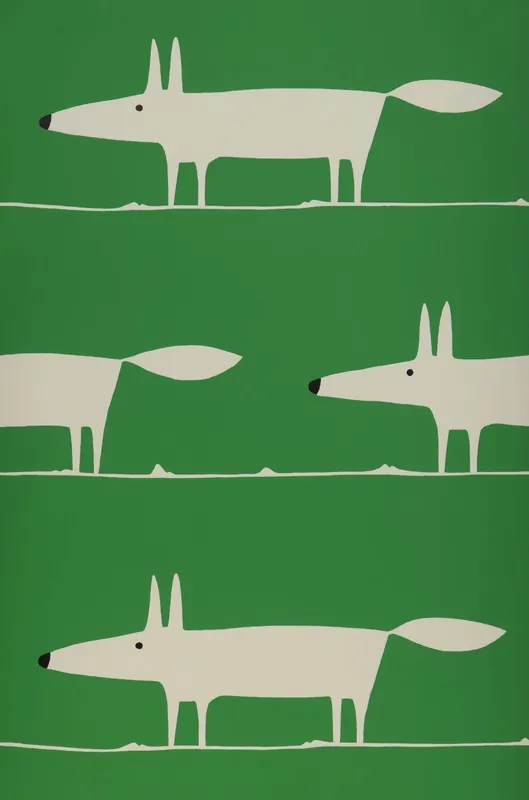 Tapete What does the Fox say Grün Abverkauf