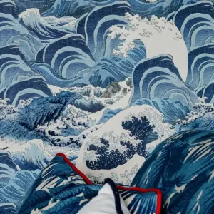 Tapete Sea Waves Blautöne Saisonangebot