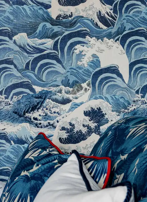 Tapete Sea Waves Blautöne Saisonangebot