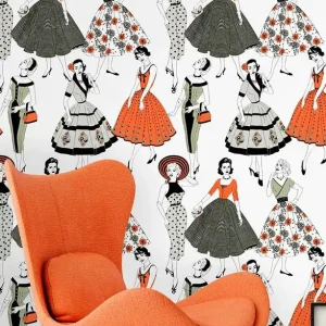 Tapete Vintage Dress Rotorange Nur Heute