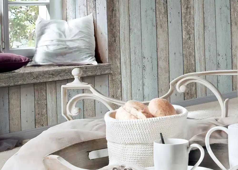 Super-Preis Tapete Old Planks Braun