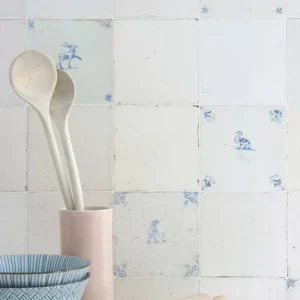 Sonderangebot Tapete Tiles Blassblau