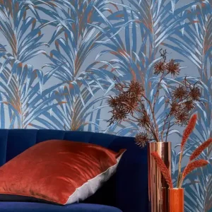 Tapete Palmetto Azurblau Schimmer Meistverkauft