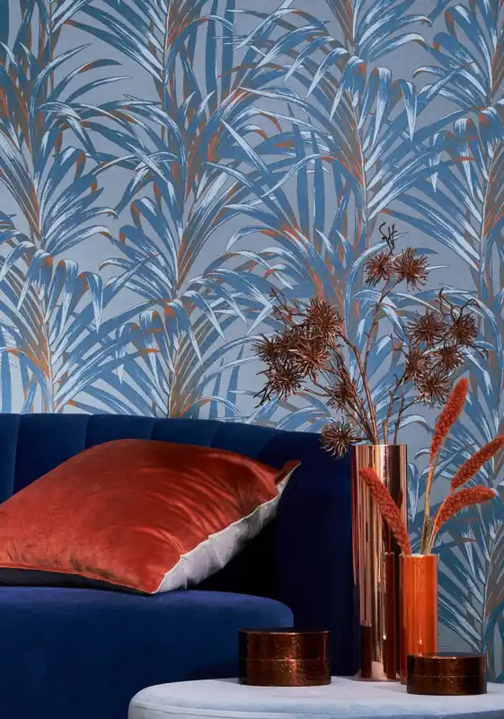 Tapete Palmetto Azurblau Schimmer Meistverkauft