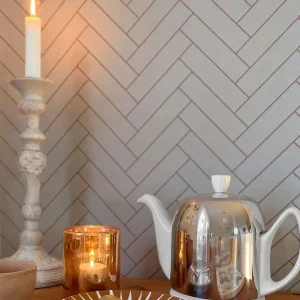 Tapete Scandi Herringbone Hellgrau Abverkauf
