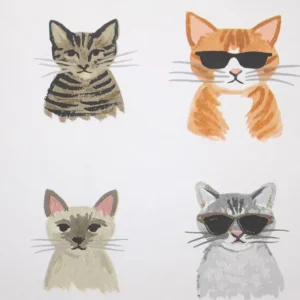 Selbstklebende Tapete Cool Cats Weiss Top-Preis