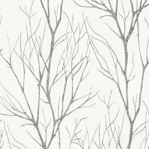 Highlight A.S. Création Blooming, Waldtapete, weiß, grau 372604