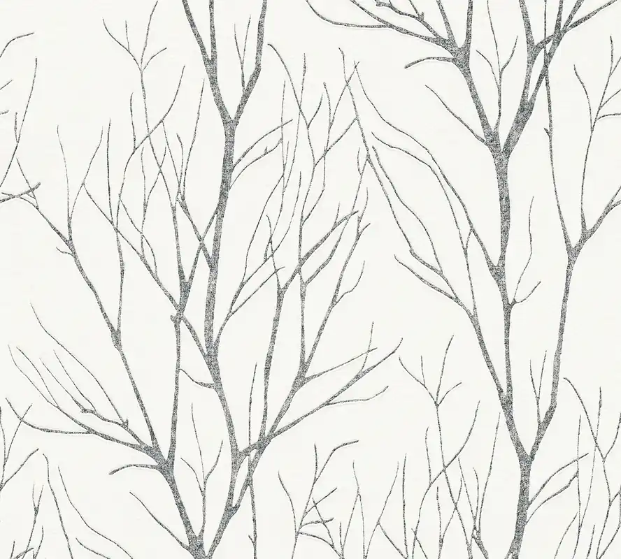 Highlight A.S. Création Blooming, Waldtapete, weiß, grau 372604