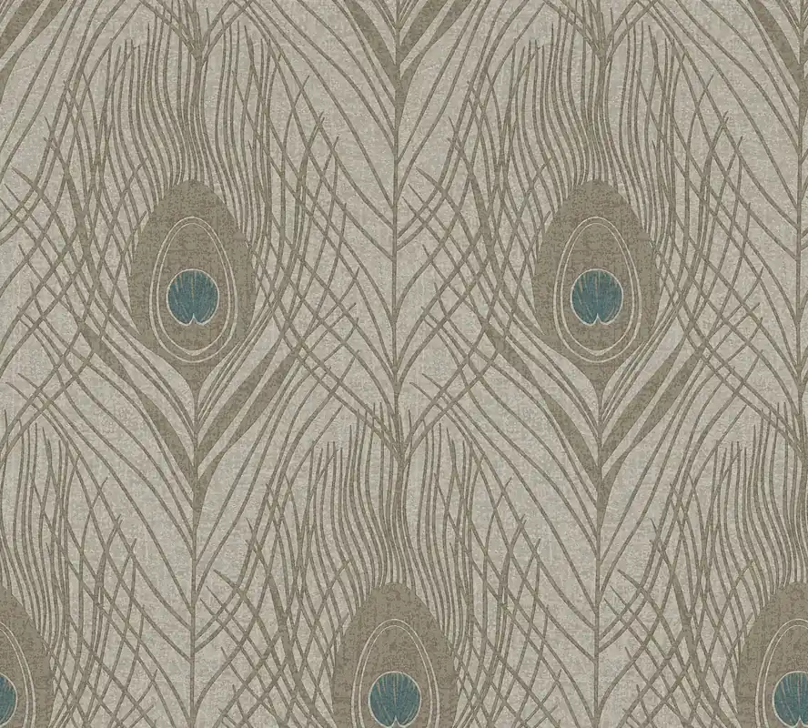 Neue Kollektion Architects Paper Absolutely Chic, Tapete mit Federn, braun, grau 369716