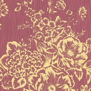Architects Paper Metallic Silk, Florale Tapete, gold, rot 306576 Neue Ware