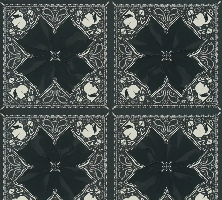 Karl Lagerfeld, Design Tapete, schwarz, weiß 378452 Echt