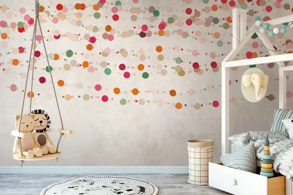 Neue Kollektion Livingwalls The Wall, Punktetapete, beige, orange 383051