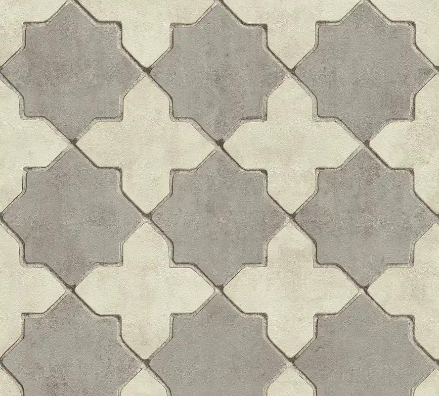 Livingwalls New Walls, Geometrische Tapete, grau, creme 374215 Sofort Bestellen