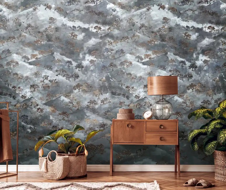 Jetzt Kaufen Livingwalls The Wall II, Abstrakt, blau, grau 392591