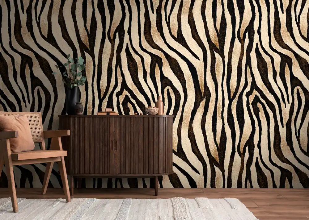Top-Preis Fototapete Fell mit Animalprint in Beige ➤ 1,59x2,80 m