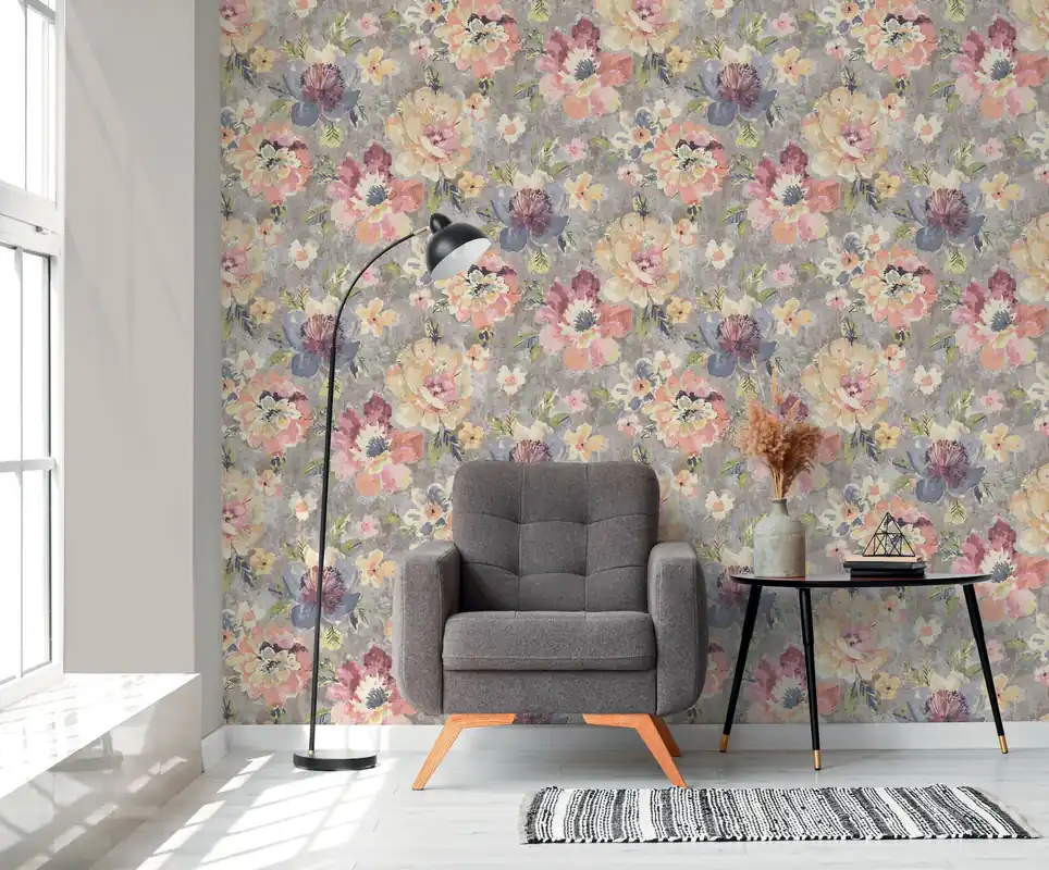 Kracherpreis Vliestapete, Blumentapete, bunt 396072