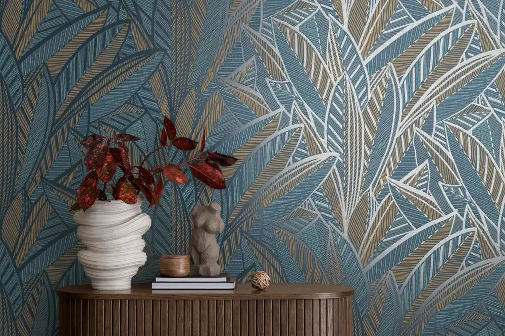 Profiltapete, Floral, blau 399335 Markenprodukt