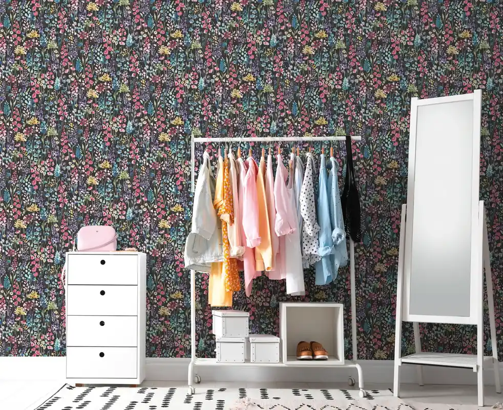 Vliestapete, Blümchen, bunt 396064 Direktkauf