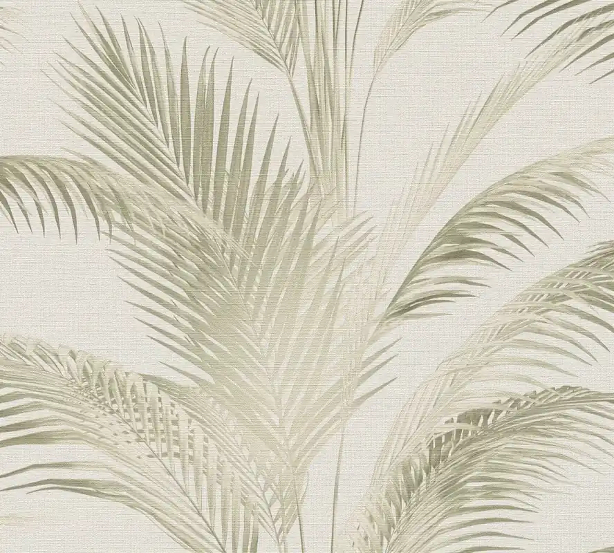 Satintapete, Floral, creme 399802 Echt