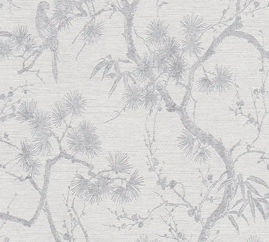 Sonderangebot Livingwalls Metropolitan Stories 2, Florale Tapete, silber, weiß 378673