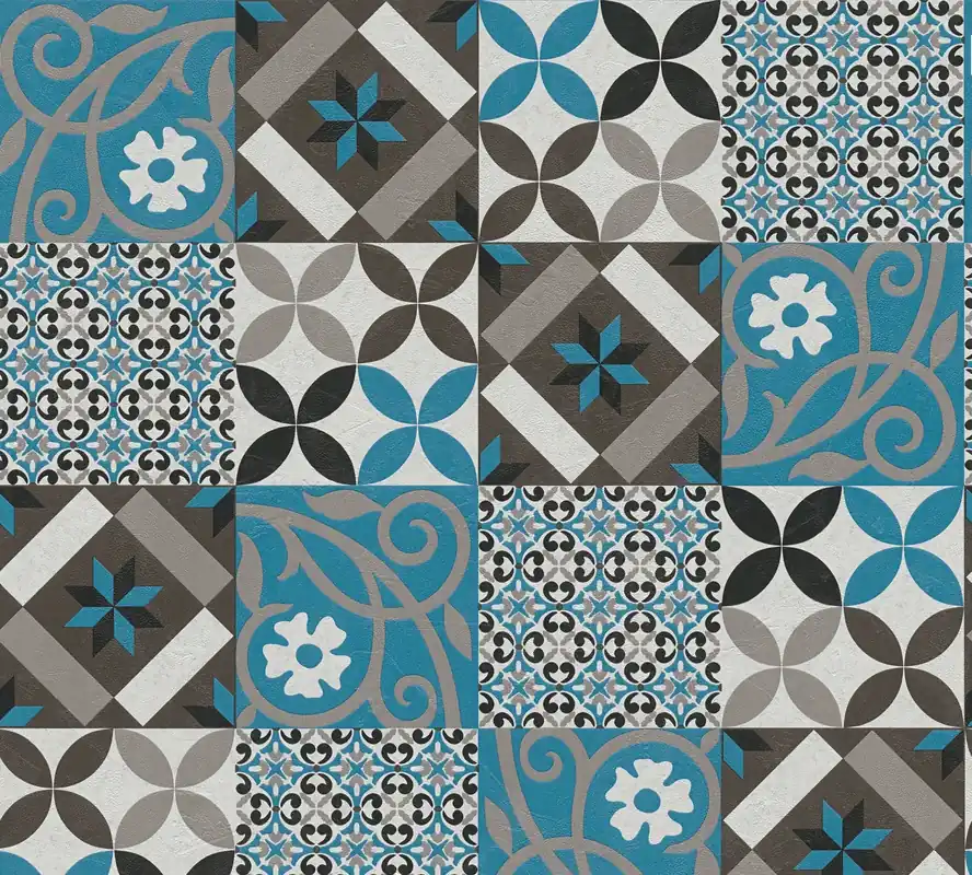 A.S. Création New Life, Fliesentapete, blau, schwarz 376842 Sonderangebot