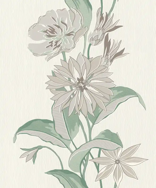Top-Preis Rasch Selection Relief/Vlies, Floral, grün grau 508277