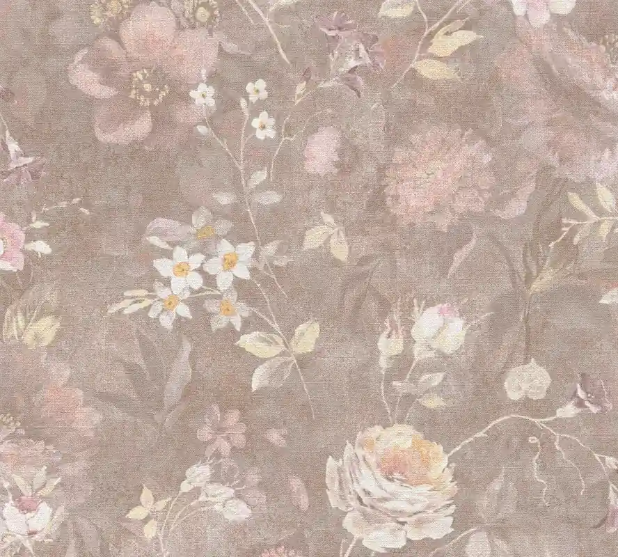A.S. Création Natural Living, Florale Tapete, braun, bunt 386363 Markenprodukt