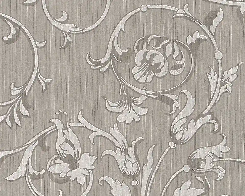 Neue Kollektion Architects Paper Tessuto, Florale Tapete, grau, beige 956336