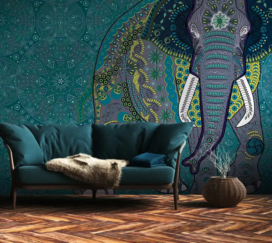 Livingwalls The Wall, Elefant, blau, grau 382621 Wochenendangebot