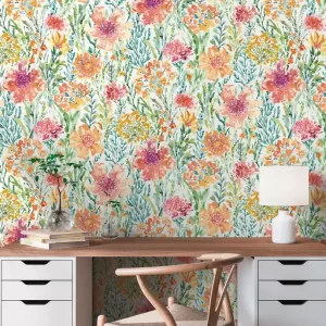 Vliestapete, Blumentapete, bunt 396951 Kracherpreis