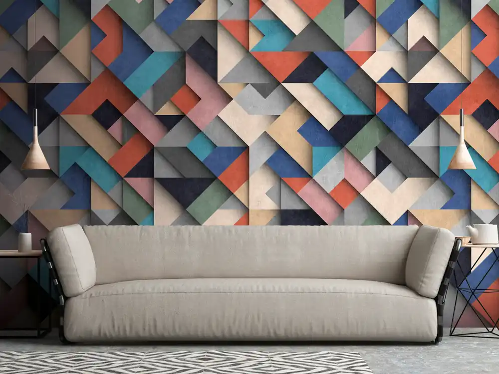 Aktuell Livingwalls The Wall, 3D Tapete, bunt, blau 382871