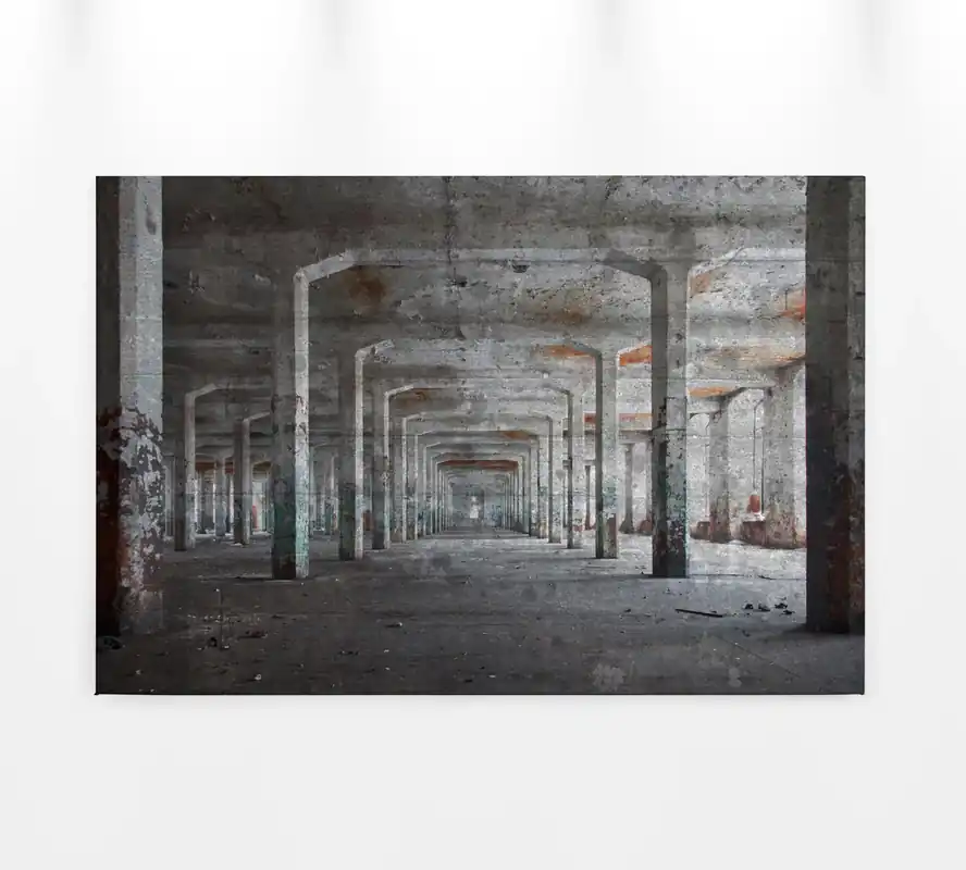 Livingwalls Leinwand, Industriehalle, Betonpfeiler, 90x60 cm DD120274 Sichere Zahlung