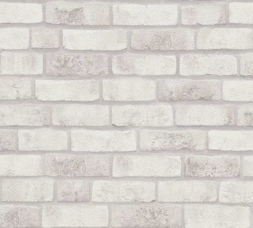 Meistverkauft A.S. Création Bricks & Stones, Steintapete, weiß, grau 388123